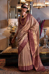 Champagne Gold Tissue Silk Saree