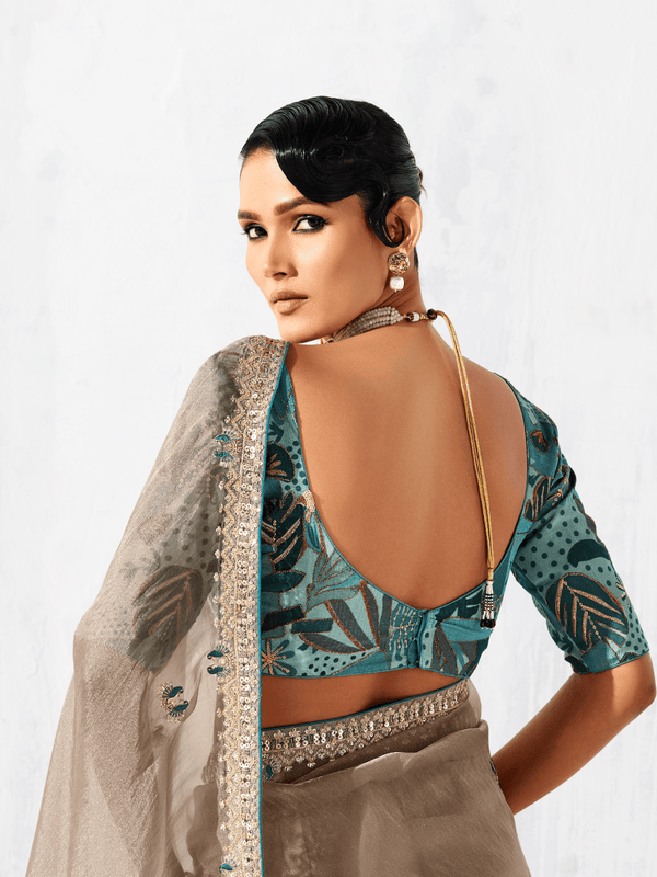 Champagne Tissue Silk Saree