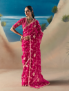 Rani Pink Designer Organza Silk Saree