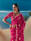 Rani Pink Designer Organza Silk Saree