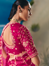 Rani Pink Designer Organza Silk Saree