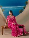 Rani Pink Designer Organza Silk Saree