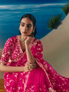 Rani Pink Designer Organza Silk Saree