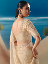 Ivory Designer Organza Silk Saree