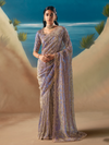 Lavender Designer Organza Silk Saree