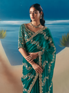 Emerald Green Designer Organza Silk Saree