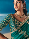 Emerald Green Designer Organza Silk Saree