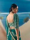 Emerald Green Designer Organza Silk Saree