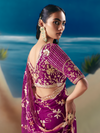 Magenta Designer Organza Silk Saree