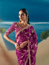 Magenta Designer Organza Silk Saree