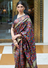 Charcol Black Kashmiri Jamawar Banarasi Saree