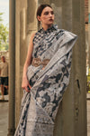 Charleston Black Lucknowi Chikankari Organza Saree