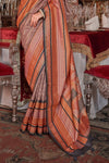 Chestnut Brown Printed Patola Saree