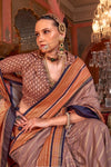 Chestnut Brown Printed Patola Saree