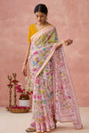 Chestnut Pink Brasso Organza Printed Saree