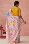 Chestnut Pink Brasso Organza Printed Saree