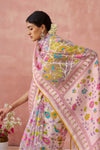 Chestnut Pink Brasso Organza Printed Saree