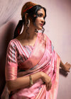 Chestnut Pink Digital Printed Soft Silk Saree