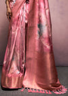 Chestnut Pink Digital Printed Soft Silk Saree