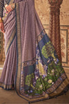 Chestnut Purple Printed Patola Saree