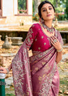 Cinnamon Purple Woven Banarasi Designer Silk Saree