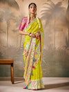 Citrine Green Zari Woven Paithani Banarasi Silk Saree