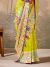 Citrine Green Zari Woven Paithani Banarasi Silk Saree