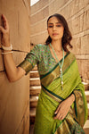 Citron Green Festive Wear Banarasi Handloom Silk Saree