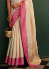 Classic Cream Kanjivaram Soft Silk Saree