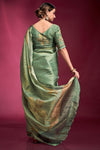 Classic Green Woven Tussar Silk Saree