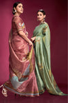 Classic Green Woven Tussar Silk Saree