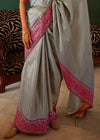 Classic Grey Kanjivaram Soft Silk Saree