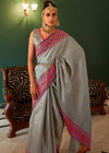 Classic Grey Kanjivaram Soft Silk Saree