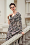 Classic Grey Mul Mul Silk Saree