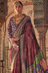 Classic Maroon Printed Patola Saree