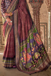 Classic Maroon Printed Patola Saree