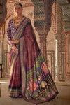 Classic Maroon Printed Patola Saree