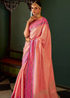 Classic Peach Kanjivaram Soft Silk Saree