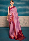 Classic Pink Woven Kanjivaram Silk Saree