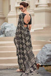 Classy Black Mul Mul Silk Saree