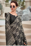 Classy Black Mul Mul Silk Saree