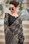 Classy Black Mul Mul Silk Saree