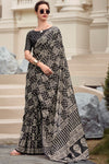 Classy Black Mul Mul Silk Saree