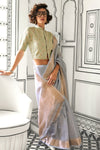 Cloud Grey Chiffon Handloom Saree