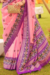 Congo Pink Printed Patola Silk Saree