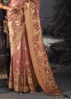 Copper Penny Woven Banarasi Organza Silk Saree