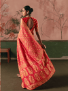 Coral Pink Bandhani Patola Silk Saree