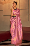 Coral Pink Dual Tone Woven Kanjivaram saree