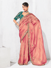 Coral Pink Tissue Silk Saree