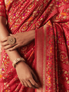 Coral Red Bandhani Patola Silk Saree